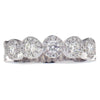 ESTATE 1.07CT DIAMOND 18KT WHITE GOLD 3D HALO CIRCULAR WEDDING ANNIVERSARY RING