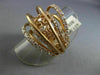 ESTATE MASSIVE 2.18CT DIAMOND 18KT ROSE GOLD MULTI ROW FILIGREE ETOILE FUN RING