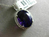 ESTATE LARGE 8.40CT DIAMOND & AMETHYST 14K WHITE GOLD OVAL HALO FLOATING PENDANT