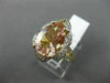 LARGE 4.64CT DIAMOND & AAA PEAR MORGANITE 14K 2 TONE GOLD FLOWER ENGAGEMENT RING