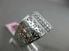 ESTATE WIDE .72CT DIAMOND 14KT WHITE GOLD 3D HANDCRAFTED 3 ROW FILIGREE RING