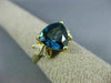 LARGE 4.05CT DIAMOND & AAA LONDON BLUE TOPAZ 14KT 2 TONE GOLD TRILLION FUN RING