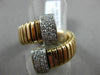 ESTATE LARGE .50CT DIAMOND 18KT 2 TONE GOLD 3D FLEXIBLE CRISS CROSS FUN RING VVS