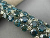 ESTATE MASSIVE 56.94CT WHITE & BLUE DIAMOND 18K WHITE GOLD 3D MULTI ROW BRACELET