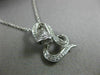 ESTATE .32CT DIAMOND & AAA SAPPHIRE 14KT WHITE GOLD 3D SNAKE FLOATING PENDANT