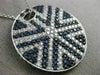 ESTATE LARGE 3.70CT DIAMOND & SAPPHIRE 18KT WHITE GOLD CIRCULAR SUNBURST PENDANT