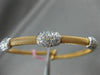ESTATE 1.05CT DIAMOND 14KT WHITE & ROSE GOLD PAST PRESENT FUTURE BANGLE BRACELET