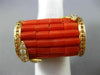 ESTATE EXTRA LARGE 1.76CT DIAMOND AAA CORAL & CITRINE 18KT YELLOW GOLD LOVE RING