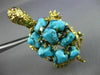 ESTATE WIDE 45.4CT DIAMOND & TURQUOISE 14K YELLOW GOLD HAPPY TURTLE PIN BROOCH