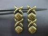 ESTATE 14KT YELLOW GOLD CRISS CROSS DIAMOND CUT HANGING X O LOVE EARRINGS #25198