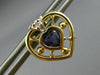ESTATE LARGE .65CT DIAMOND & AMETHYST 14K TWO TONE GOLD 3D HEART EARRINGS #25209