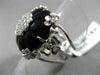 ESTATE LARGE .82CT DIAMOND & AAA ONYX 14KT WHITE GOLD 3D HEART FLOWER FUN RING