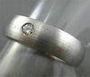 ESTATE WIDE .16CT DIAMOND 14K WHITE GOLD SOLITAIRE MATT MENS RING HANDSOME #2601