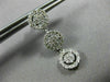 ESTATE 1.39CT DIAMOND 14KT WHITE GOLD 3D CIRCULAR FLOWER HALO HANGING EARRINGS