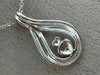 ESTATE .02CT DIAMOND 14KT WHITE GOLD DOUBLE HEART INFINITY LOVE FLOATING PENDANT