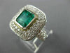 LARGE 6.50CT DIAMOND & COLOMBIAN EMERALD 18KT WHITE GOLD SQUARE ENGAGEMENT RING