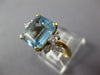 ESTATE LARGE 2.46CT DIAMOND & AAA AQUAMARINE 14KT 2 TONE GOLD 3D ENGAGEMENT RING