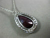 ESTATE 5.48CT DIAMOND & AAA RUBY 18KT WHITE GOLD CLASSIC TEAR DROP HALO PENDANT