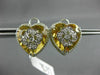 ESTATE EXTRA LARGE 15.37CT DIAMOND & AAA YELLOW TOPAZ 14K WHITE GOLD 3D EARRINGS