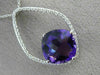 ESTATE EXTRA LARGE 7.01CT DIAMOND & AAA AMETHYST 14K WHITE GOLD FLOATING PENDANT