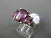 LARGE AAA GIA CERTIFIED PURPLE SAPPHIRE 18KT WHITE GOLD 3 STONE ENGAGEMENT RING