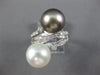 LARGE .57CT DIAMOND AAA SOUTH SEA & TAHITIAN PEARL 14KT WHITE GOLD 3D RING #2372