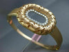 ESTATE LARGE .60CT DIAMOND 14KT ROSE GOLD 3D OVAL FILIGREE LEAF BANGLE BRACELET