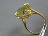 LARGE 1.78CT DIAMOND & AAA LEMON QUARTZ 14KT YELLOW GOLD OVAL FILIGREE FUN RING
