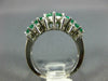 ESTATE 2.08CT DIAMOND & AAA EMERALD 14K WHITE GOLD PYRAMID ANNIVERSARY RING #828