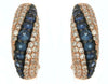 .98CT DIAMOND & AAA SAPPHIRE 14KT ROSE GOLD MULTI ROW DIAGONAL HANGING EARRINGS