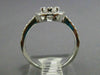 ESTATE WIDE .54CT DIAMOND 18KT WHITE GOLD 3D CLUSTER HALO ROUND ENGAGEMENT RING