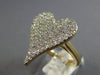 ESTATE LARGE 1.0CT DIAMOND 14KT YELLOW GOLD 3D INVISIBLE HEART SHAPE LOVE RING