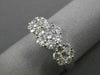 ESTATE WIDE 1.19CT DIAMOND 18KT WHITE GOLD 3D 3 FLOWER PAST PRESENT FURURE RING