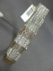 ESTATE WIDE 5.52CT DIAMOND 14KT ROSE GOLD 3D MULTI ROW PYRAMID BANGLE BRACELET