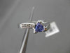 ESTATE .48CT DIAMOND & AAA TANZANITE 14KT WHITE GOLD TRILLION FUN COCKTAIL RING