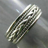 ESTATE WIDE 14KT WHITE GOLD FILIGREE ROPE DESIGN MENS WEDDING RING UNIQUE! #2439