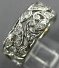 ESTATE WIDE 1.0CT DIAMOND PLATINUM 3D FILIGREE ETERNITY WEDDING ANNIVERSARY RING