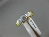 ESTATE .60CT DIAMOND 14KT TWO TONE GOLD 3 STONE SEMI BEZEL ENGAGEMENT RING #1541