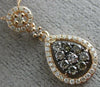 ESTATE .45CT WHITE & CHOCOLATE FANCY DIAMOND 14K ROSE GOLD 3D TEAR DROP PENDANT