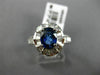 ESTATE 2.56CT DIAMOND & EXTRA FACET SAPPHIRE 18K WHITE GOLD OVAL ENGAGEMENT RING