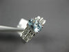 ESTATE 1.03CT DIAMOND & AAA AQUAMARINE 14K WHITE GOLD 3D PYRAMID ENGAGEMENT RING