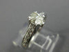ESTATE .76CT ROUND & OVAL DIAMOND 18KT WHITE GOLD CLASSIC ENGAGEMENT RING #25941