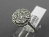 ESTATE LARGE 1.32CT DIAMOND 14K WHITE GOLD 3D HALO FILIGREE CLUSTER PROMISE RING