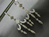 ANTIQUE LONG .50CT DIAMOND 14KT WHITE GOLD 3D FILIGREE HANGING EARRINGS #19857