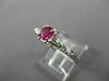 ANTIQUE WIDE .53CT DIAMOND & RUBY 14K WHITE GOLD FISH TAIL ENGAGEMENT RING 27642