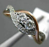 ESTATE .35CT DIAMOND 14K WHITE & ROSE GOLD 3D 2 STONE INFINITY LOVE PROMISE RING