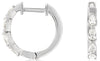.50CT DIAMOND 14KT WHITE GOLD 3D PEAR SHAPE 4 STONE HUGGIE HOOP HANGING EARRINGS