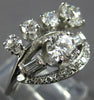 ANTIQUE WIDE 1.94CT OLD MINE DIAMOND 14KT WHITE GOLD 3D ART DECO ENGAGEMENT RING