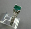 ESTATE 1.14CT AAA EMERALD & DIAMOND 14KT WHITE GOLD ENGAGEMENT RING #22248