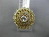ESTATE .75CT ROUND DIAMOND 14KT YELLOW GOLD 3D FLOWER MILGRAIN FILIGREE RING